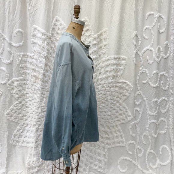 SOLD R&K Ombré dyed button up soft linen shirt - Picture 3 of 8